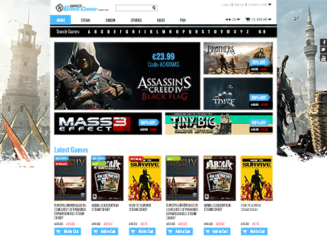 Online games ecommerce website